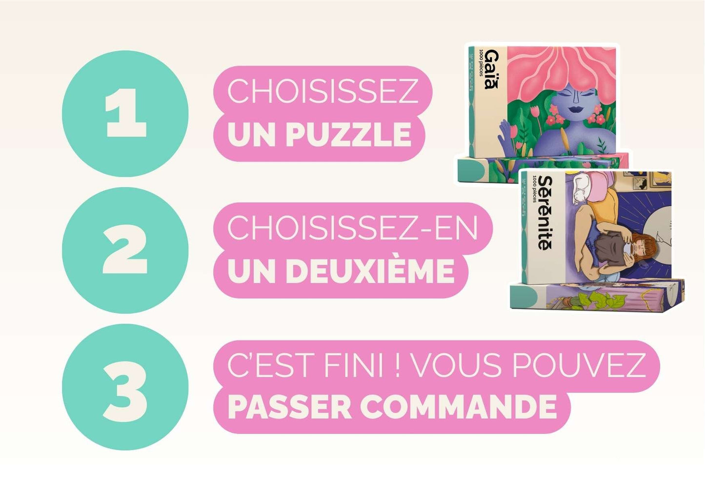 Pack deux puzzles 1000 pièces originaux et moderne cadeau économie réduction