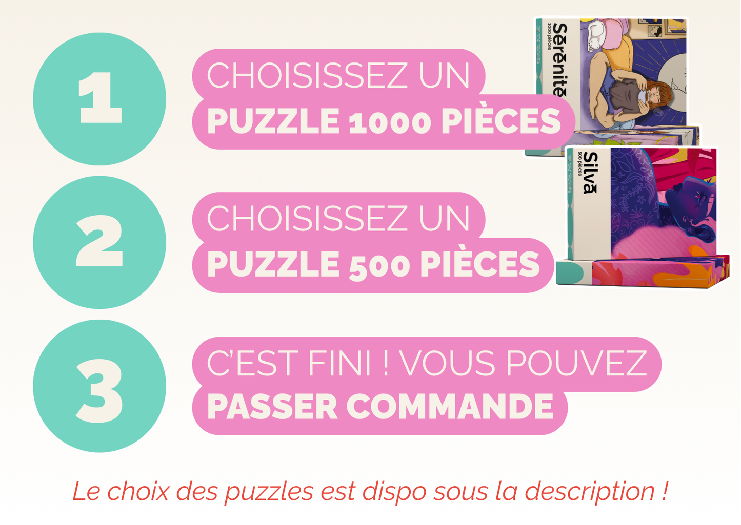 Pack duo puzzle 500 pièces et puzzle 1000 pièces pour adulte moderne puzzle pas cher