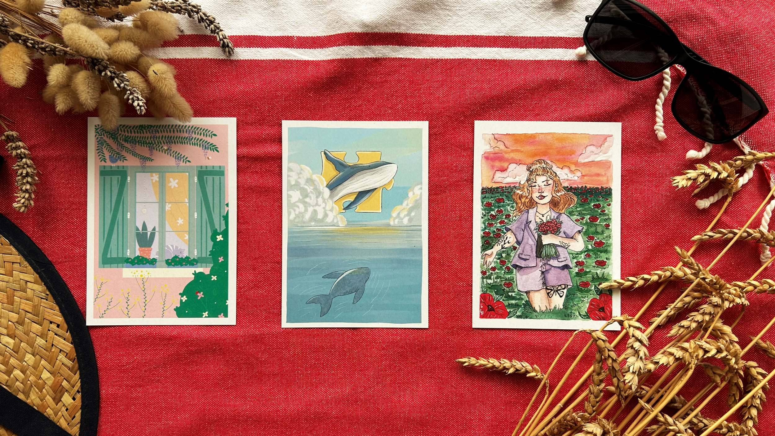 carte postale illustrée papier recyclé femmes