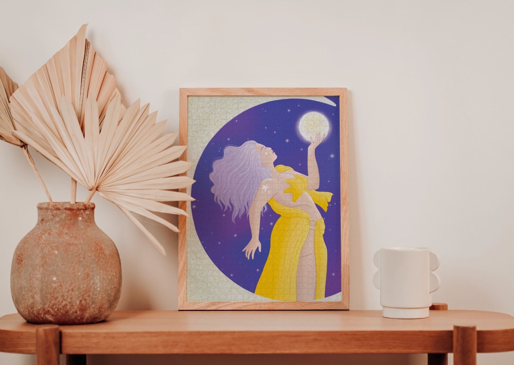 Céleste La renarde bouclée puzzle 1000 pièces adulte décoration murale ciel étoiles lune constellation