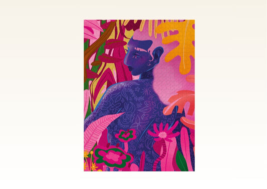 Puzzle 500 pièces femme forte déesse jungle forêt tatouage femme tatouée