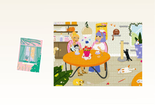 DUO Cat lover - Puzzle & carte par Allison